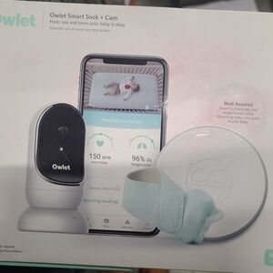 Owlet Baby Monitor with Smart Sock - White and Blue